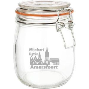 Gegraveerde Weckpot 0.75 ltr. Amersfoort