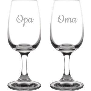 Gegraveerde portglas 12cl Opa & Oma