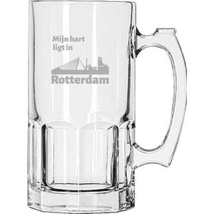 Gegraveerde Bierpul 1ltr Rotterdam