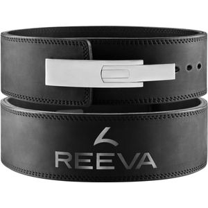 Reeva Nubik Lifting Belt met Stainless Steel Buckle (13MM) - Zwart Lederen Lever belt in Maat M - Lever Belt geschikt voor Crossfit, Powerlifting, Fitness en Bodybuilding - Lifting Belt voor Heren en Dames