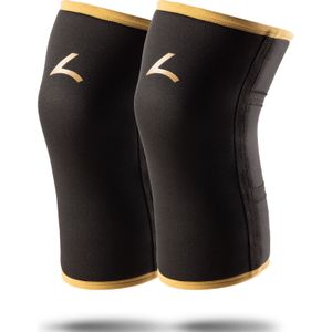 Reeva Powerlifting Knee Sleeves - Knie Bandages - 7 mm - Goud - S
