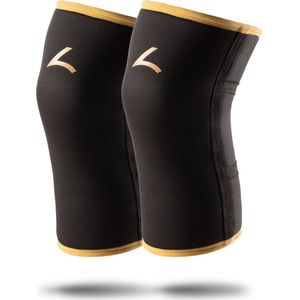 Reeva Powerlifting Knee Sleeves - Knie Bandages - 7 mm - Goud - XL