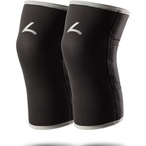 Reeva Knee Sleeves Powerlifting 7mm - Maat L - Knie Brace geschikt voor Powerlifting, Fitness en Gewichtheffen - Grijs