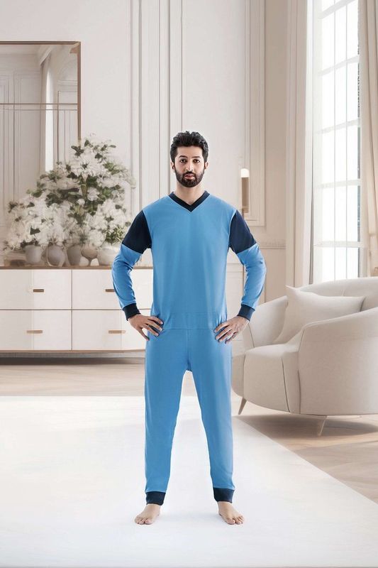 Comfort and Care - Hansop Pyjama - Nachtkleding - Blauw - Katoen/Polyester