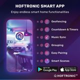 Hoftronic Smart Rome - LED inbouwspot Smart - WIFI + Bluetooth - RGBWW (16 miljoen kleuren) - RVS - IP44 waterdicht - 6 Watt 480 Lumen - Dimbaar en Kantelbaar - Rond Ø 75 mm - Bedienbaar via Hoftronic Smart® App en smart assistent