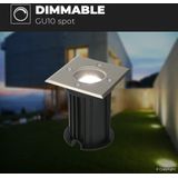 6x Ramsay dimbare LED grondspot - Vierkant- RVS - 6000K daglicht wit - 5 Watt - IP67 straal waterdicht - 3 jaar garantie