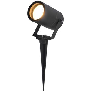 Spikey dimbare LED prikspot -  excl. GU10 - Wandspot - IP65 voor binnen en buiten - Grondspies - Zwart