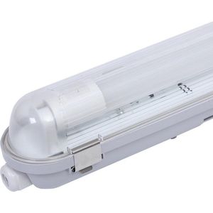 HOFTRONIC - LED TL Armatuur 60cm Compleet - IP65 Waterdicht - 3000K Warm wit - 9W 990 lumen - 110lm/W Flikkervrij koppelbaar - Incl. 1x LED TL Buis T8 G13