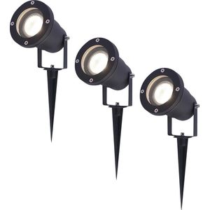 3x LED Prikspot zwart Sydney aluminium 5W 4000K IP65 Voor buitengebruik