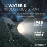 HOFTRONIC Bend - Solar Tuinspot - Zwart - IP65 Waterdicht - 2 lichtstanden - Tot 9 uur brandtijd - Kantelbaar Monokristal Zonnepaneel - 3000K Warm Wit (sfeervol) - Tuinverlichting op Zonne-energie