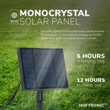 HOFTRONIC Bend duo - Solar Tuinspot - Zwart - Los zonnepaneel - IP65 Waterdicht - Schemerschakelaar - Tot 12 uur brandtijd - Kantelbaar - Winter solar - 3000K Warm Wit (sfeervol) - Tuinverlichting op zonne-energie - Ook als wandlamp te gebruiken