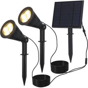 Solar LED Tuinspot Bend Duo met los zonnepaneel 3000K warm wit Prikspot
