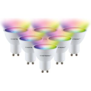 6x Hoftronic Smart - GU10 smart lamp - LED - Besturing via app - WiFi Bluetooth - Dimbaar - Slimme verlichting - 120° - 5.5 Watt - 400 lumen - 230V - 2700-6000K - RGBWW - 16.5 miljoen kleuren - Smart spotje - Compatibel met alle smart assistenten