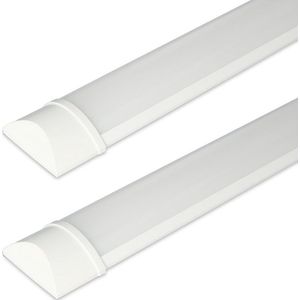 2x HOFTRONIC - LED Batten 60cm - 20W 2400 Lumen - 3000K Warm wit - LED TL Armatuur - Voor werkplaats, schuur en als onderbouwverlichting - Incl. montageklemmen & quick connector - 5 jaar garantie