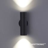 Dax LED dimbare wandlamp - Tweezijdig Up & Down - Warm wit 2700K- incl.  2x GU10 spots - IP65 voor binnen- en buitengebruik - Zwart