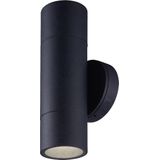 Dax LED dimbare wandlamp - Tweezijdig Up & Down - Warm wit 2700K- incl.  2x GU10 spots - IP65 voor binnen- en buitengebruik - Zwart