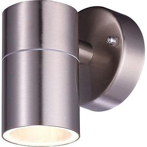 Wandlamp Mason - IP44 Spatwaterdicht - Muurlamp voor binnen en buiten - Incl. 4000K neutraal witte GU10 spot - Dimbaar - Industriële wandlamp - Roestvrij staal