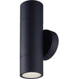 Dax LED dimbare wandlamp - Tweezijdig Up & Down - Neutraal wit 4000K - incl.  2x GU10 spots - IP65 voor binnen- en buitengebruik - Zwart