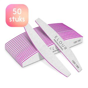 Eldur® Professionele Nagelvijl 50pcs - Moon #100/180 - Nagelverzorging - Top Kwaliteit