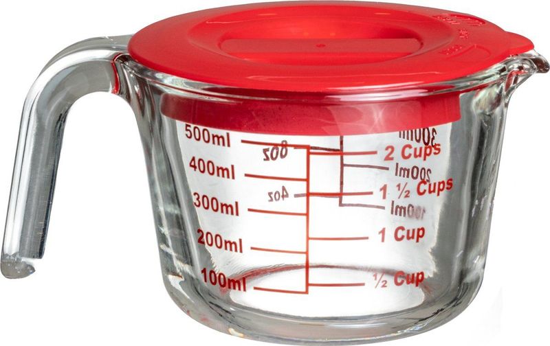 Sareva Maatbeker - met deksel - Hittebestendig Glas - 500 ml