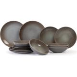 Cosy & Trendy - Urban - Serviesset - Blauwgrijs met Bruine Accenten - 12-delig