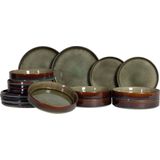 Cosy & Trendy - Quintana - Serviesset - Groen - Aardewerk - 18-delig voor 6 Personen