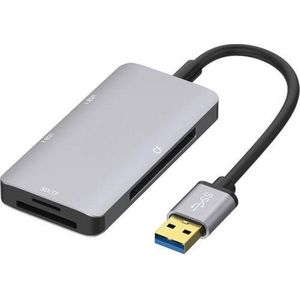 USB A 3.0 naar CF / SD / TF Geheugenkaart kaartlezer met 2 x USB 3.0-poort hub Type C OTG