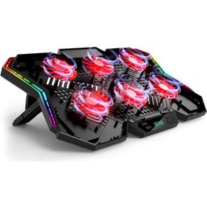 RGB Fan Laptop Cooler - Verstelbaar - 6 Ventilatoren - Tot 17 Inch