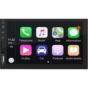 7 Inch Autoradio Stereo 2 Din Ondersteuning Apple Carplay, MP5 Carplay Host Ingebouwde Speler met Touch Screen Auto Radio Bluetooth X2
