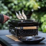 YAKINIKU - Rechthoekige Shichirin BBQ - Tafelgrill - Hibachi - Japanse BBQ Grill - Keramische Japanese Yakitori Grill - Geschikt Voor Binchotan Houtskool - 2 t/m 6 Personen - Grilldoorsnede 35,5 cm x 17,5 cm