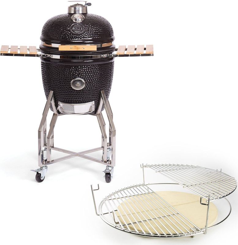 Yakiniku - Kamado - Large - 19Inch - Inclusief Onderstel En Zijtafels - Inclusief Pro Set - Houtskool - Kamado Grill - 49cm Grilloppervlak