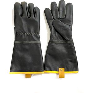 YAKINIKU - BBQ Handschoenen - Leer - Zwart - Hittebestendig - Ovenwanten - Oven - Houtkachel - BBQ Handschoenen Hittebestendig - 2 Stuks