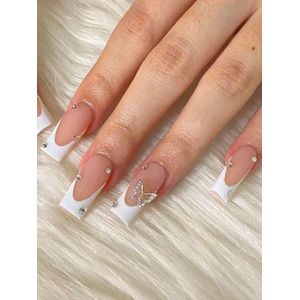 GEAR3000® plaknagels zelfklevende B - press on nails - nepnagels met lijm en nagelvijl - 24 stuks