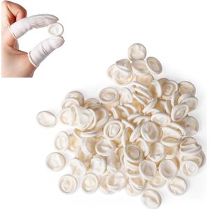 25 x Latex Vingerbeschermer Wit - Vinger Condoom - Horeca - Electronica - Schoonheidsspecialist - Pedicure