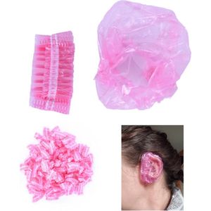 20 stuks oorbeschermer douche Roze - oorbeschermer haarverf - wegwerp - water bescherming - oor afdichting