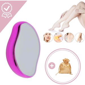 Crystal Hair Removal – Haarverwijderaar – Ontharing – Crystal Hair Eraser – Kristalpad – Inclusief Opbergzakje - Roze