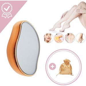 Crystal Hair Removal – Haarverwijderaar – Ontharing – Crystal Hair Eraser – Kristalpad – Inclusief Opbergzakje - Goud