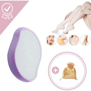 Crystal Hair Removal – Haarverwijderaar – Ontharing – Crystal Hair Eraser – Kristalpad – Inclusief Opbergzakje - Paars
