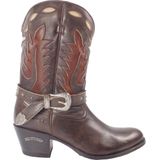 Sendra - 10845 - Enkellaarsjes - Cognac - Rundleder - Vierkante Neus