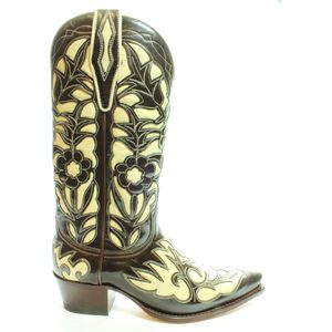 Sendra - 5529 - Dames Westernlaarzen - Bruin - Leer - Spitse Neus