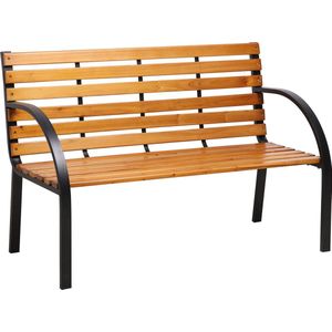 AXI Otis houten Tuinbank met matzwart stalen frame – Cederhout - 122x60x83 cm – Tweepersoonsbank voor buiten