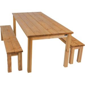 AXI - Louise - Picknicktafel met Bankjes - Bruin - Hout - 200 cm
