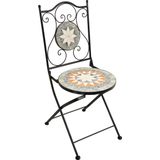 AXI Amélie 3-delige Mozaïek Bistroset Ster Grijs/bruin | Bistro Set met tafel & 2 stoelen | Balkonset van metaal & Mozaïek design