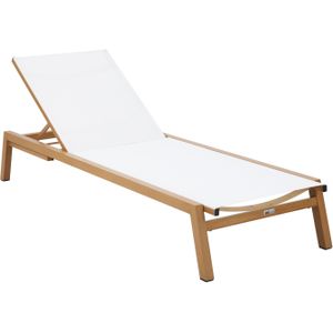 AXI Logan Ligbed - Houtlook - Crème - Gepoedercoat Aluminium Frame - Textileen Liggedeelte