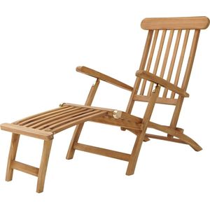 AXI Costa Deckchair Ligstoel Teak – Houten ligbed – Rugleuning met 4 standen - 170x59cm