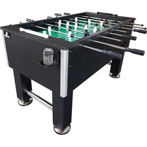 Cougar Defender Voetbaltafel met Bekerhouder Zwart - 136x76x88cm - 55kg ��– met ballen en scoretellers