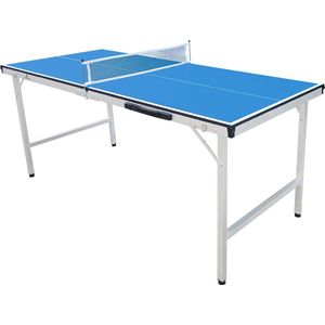 Cougar Tafeltennistafel Mini 1500 draagbaar Blauw - Pingpongtafel voor binnen – Inklapbaar – Incl. net - batjes en ballen