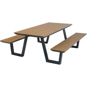 AXI Nori Picknicktafel - Antraciet - Polywood - 200x190cm