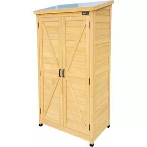 dobar® 58372FSCe Verticaal bloembed, massief hout, verticaal verhoogd bloembed met 4 plantenbakken, verticaal bed voor tuin/terras/balkon, bloementrap incl. plantenfolie, 55 x 40 x 125 cm, bruin