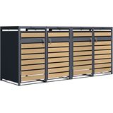 Lucas Metal Garbage Bin Shed XXL - 4 x 240 L